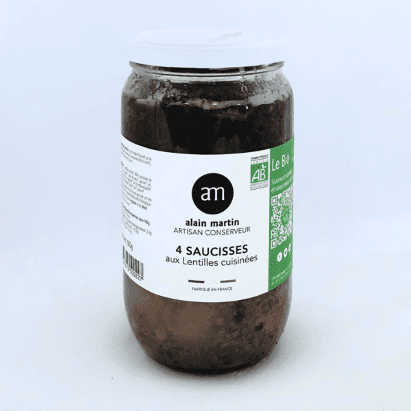 4 saucisses aux lentilles bio